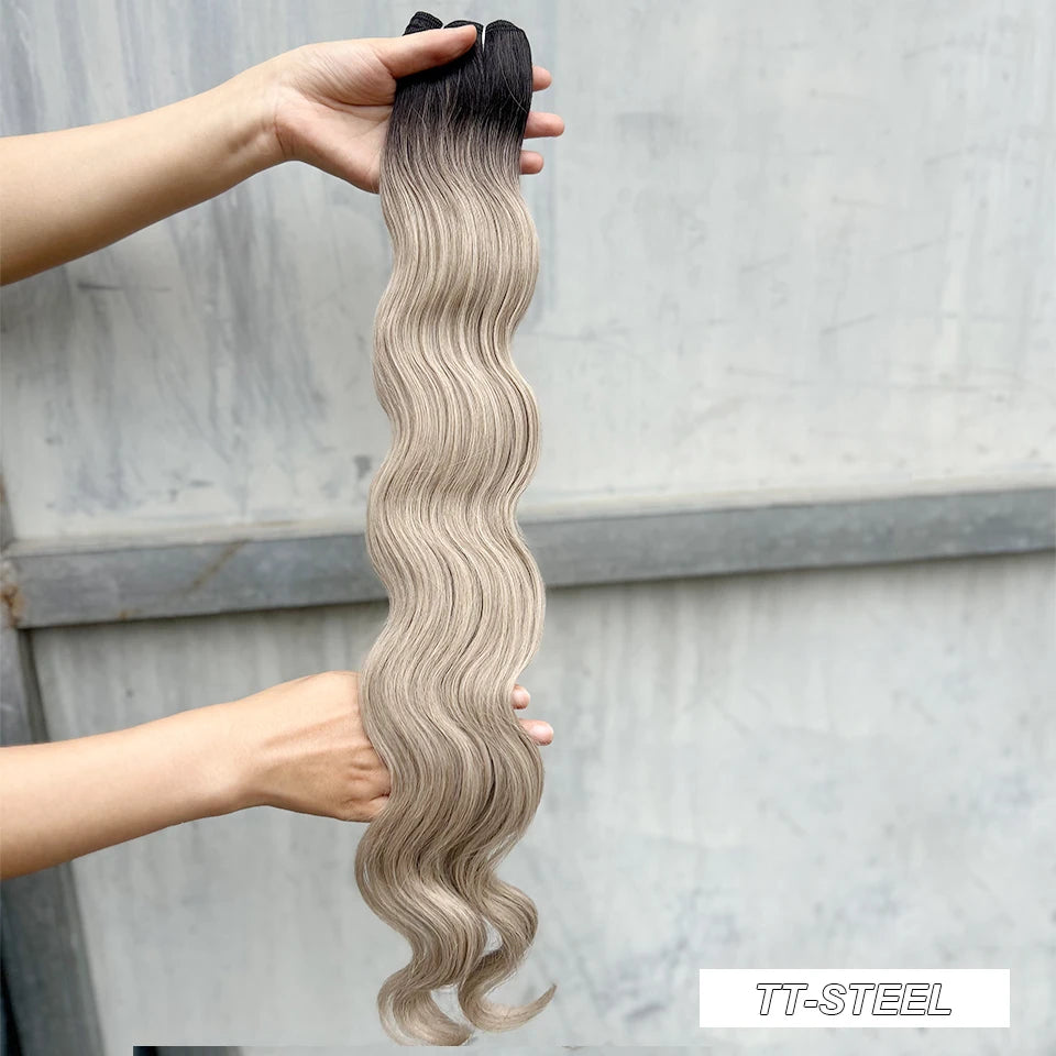 150g/pc Orange Brown Synthetic Hair Extension