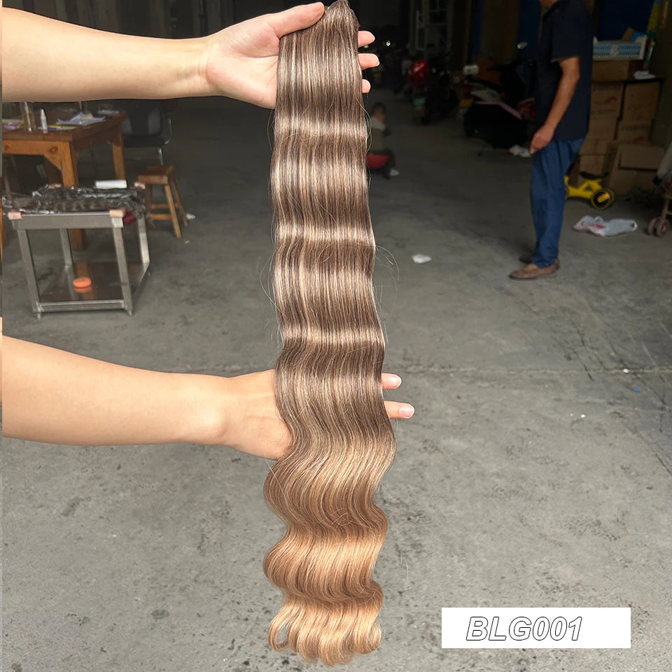 150g/pc Orange Brown Synthetic Hair Extension