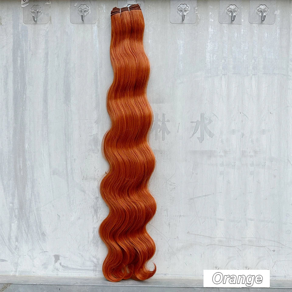 150g/pc Orange Brown Synthetic Hair Extension