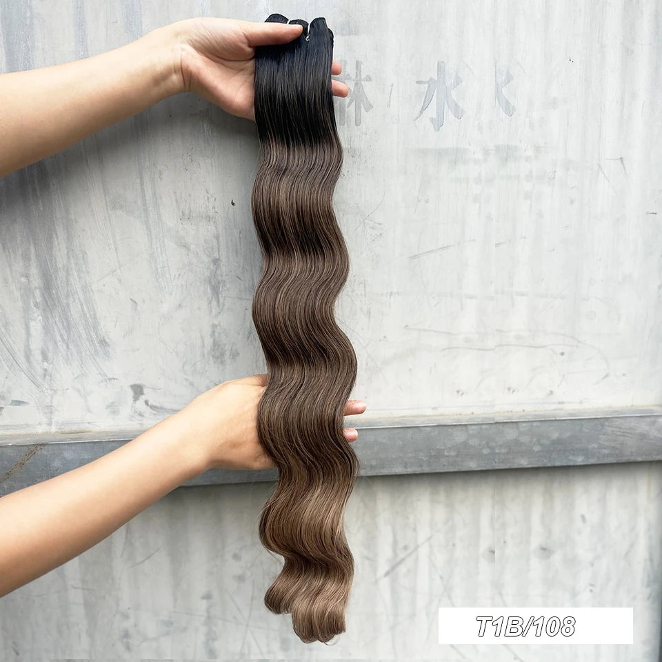 150g/pc Orange Brown Synthetic Hair Extension