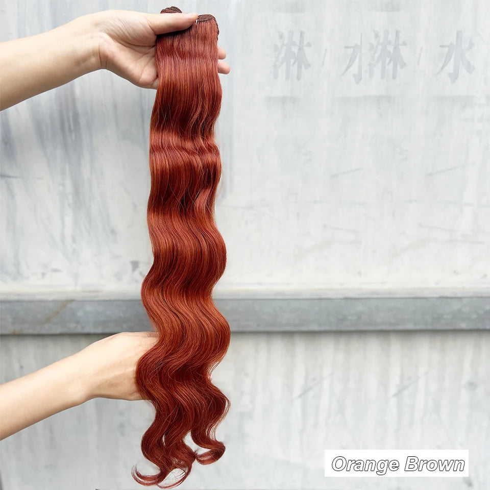 150g/pc Orange Brown Synthetic Hair Extension
