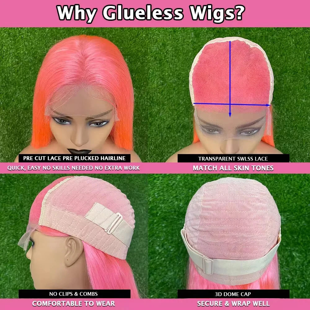 Yellow Colored Wig 13x4 Lace Front Human Hair Wigs Bright Lemon Yellow Body Wave Wig Transparent Lace Wigs For Women Human Hair