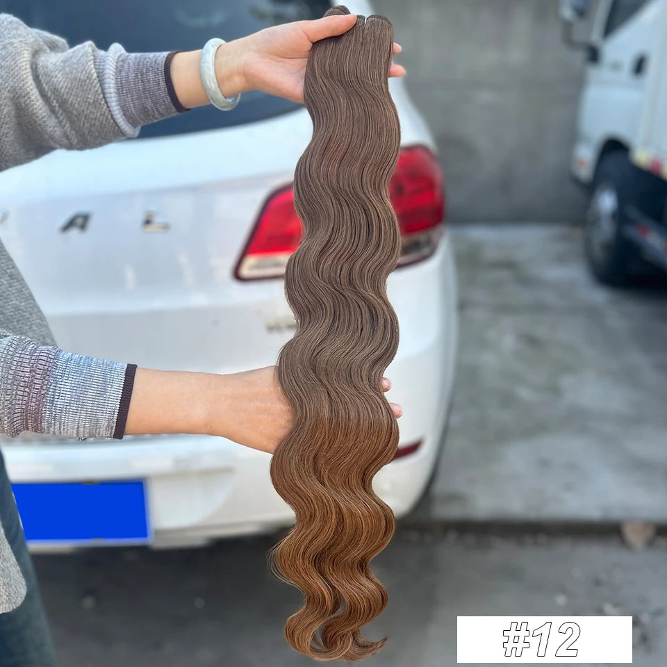 150g/pc Orange Brown Synthetic Hair Extension