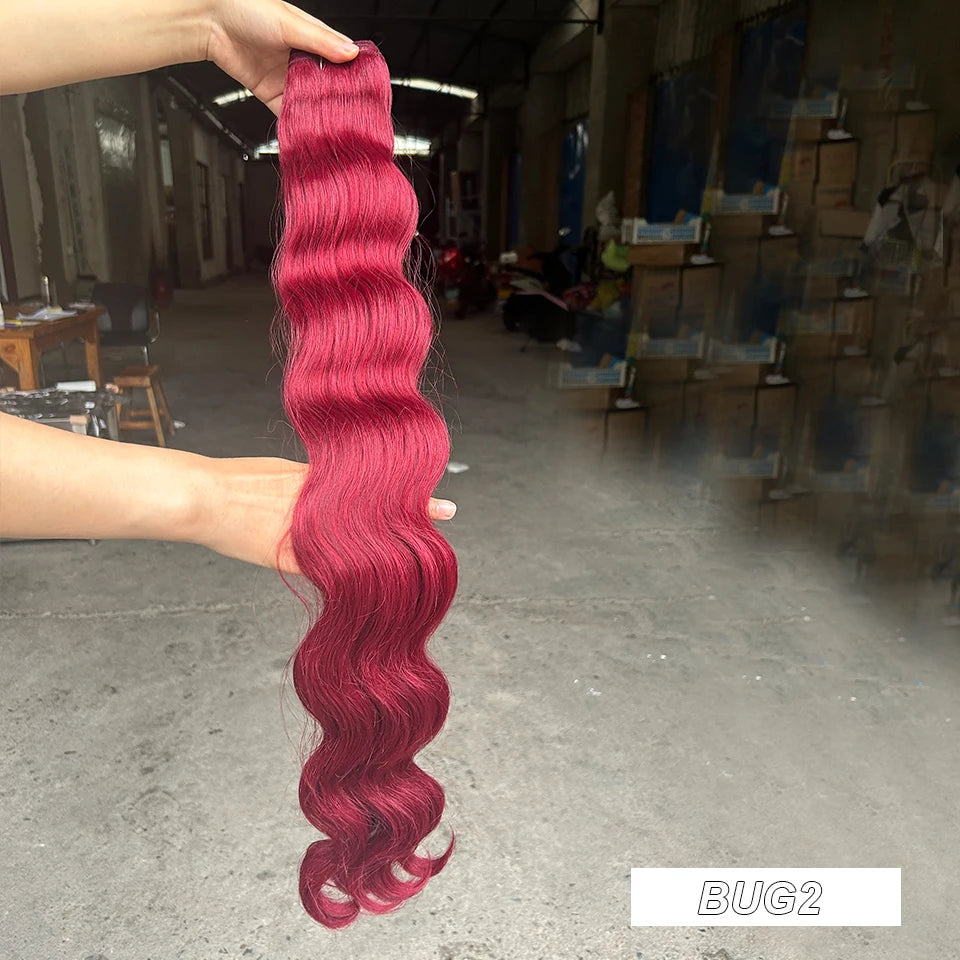 150g/pc Orange Brown Synthetic Hair Extension