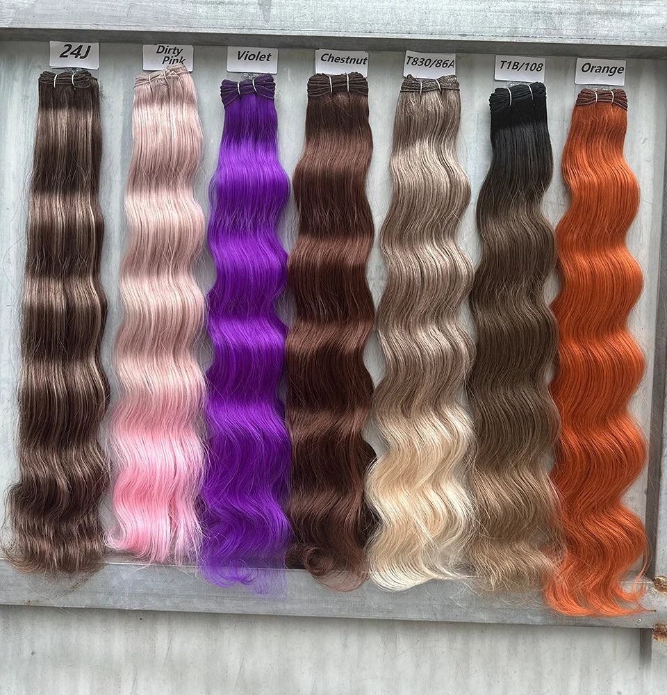 150g/pc Orange Brown Synthetic Hair Extension