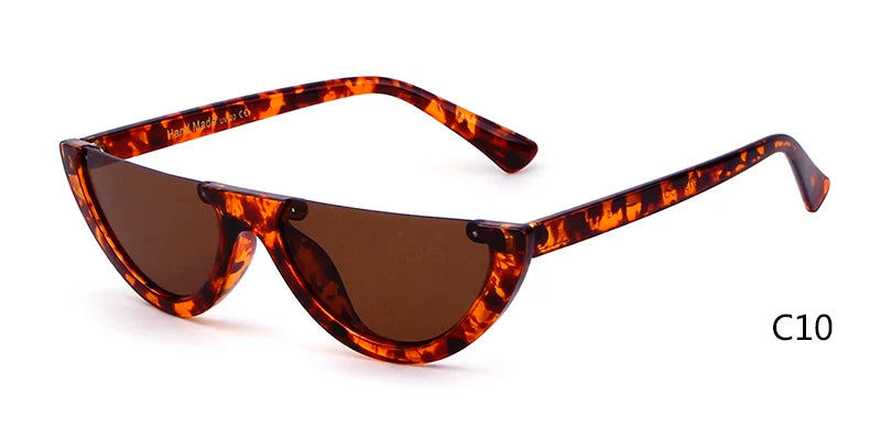 2025 Half Moon Slim Sunnies Sunglasses Women Brand Designer Retro Vintage Pink Lens Cat Eye Frame Sun Glasses Girls Shades 463B