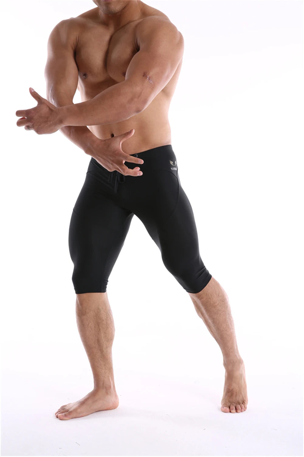GANYANR Running Tights Men Compression Leggings Gym Sportswear Sexy Basketball Yoga Skins Sport Shorts Training Jogging Athletic