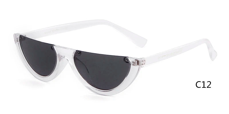 2025 Half Moon Slim Sunnies Sunglasses Women Brand Designer Retro Vintage Pink Lens Cat Eye Frame Sun Glasses Girls Shades 463B