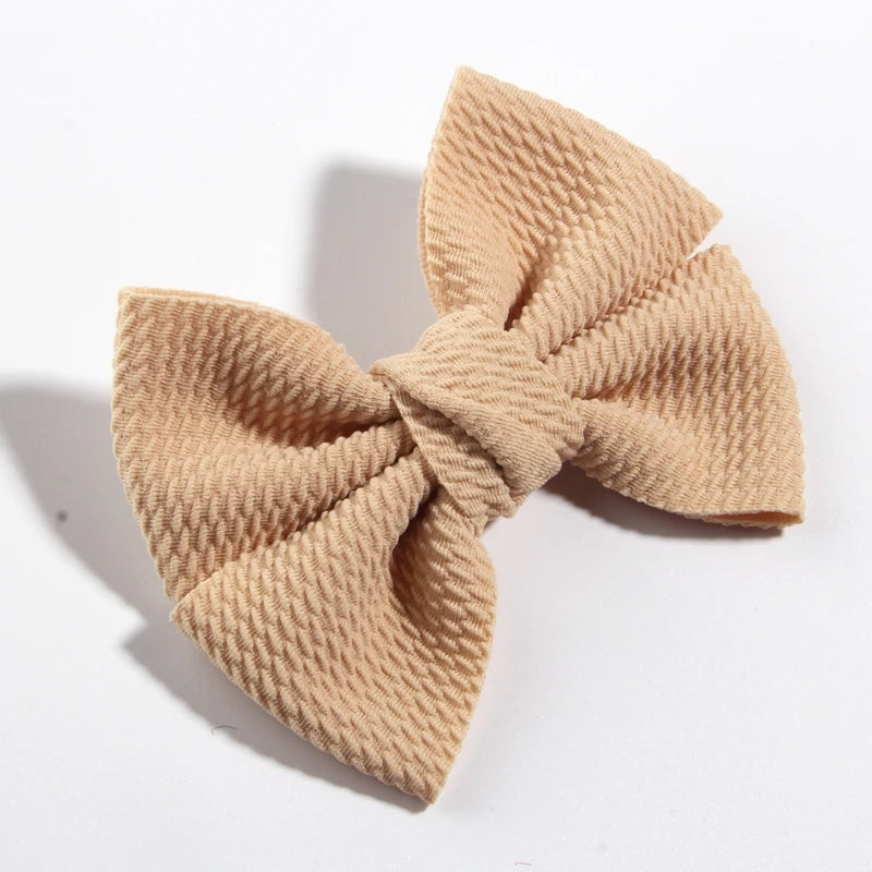 11CM 4.3" Big Hot Sell Seersucker Waffle Hair Bows For Hair Accessories Bow Knot Boutique For Kids Girls Head Wear