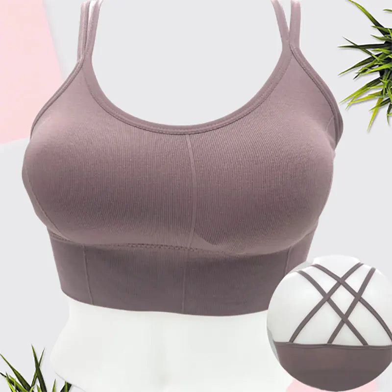 New Beauty Back Sports Bra Women Shockproof Sexy Breathable Athletic Fitness Running Gym Vest Sportswear Crop Push Up Top