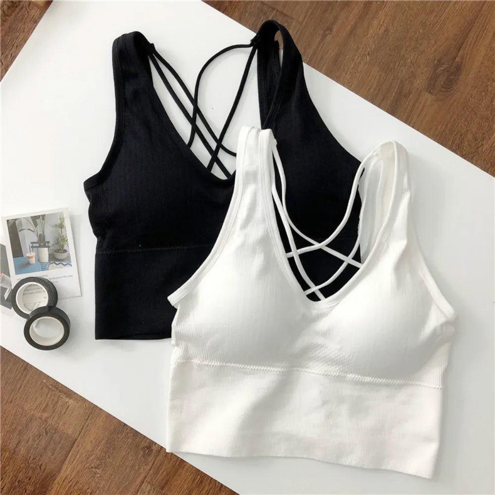 New Beauty Back Sports Bra Women Shockproof Sexy Breathable Athletic Fitness Running Gym Vest Sportswear Crop Push Up Top