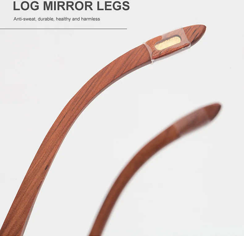 Natural Rimless Wooden Sunglasses Men Women 2025 Trendy Original Wood Sun Glasses for Male Retro Rectangle Eyewear Shades Uv400
