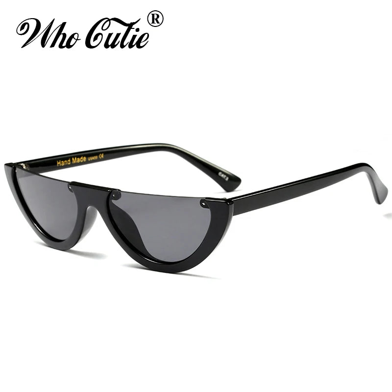 2025 Half Moon Slim Sunnies Sunglasses Women Brand Designer Retro Vintage Pink Lens Cat Eye Frame Sun Glasses Girls Shades 463B