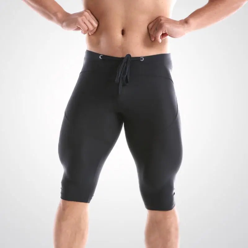 GANYANR Running Tights Men Compression Leggings Gym Sportswear Sexy Basketball Yoga Skins Sport Shorts Training Jogging Athletic