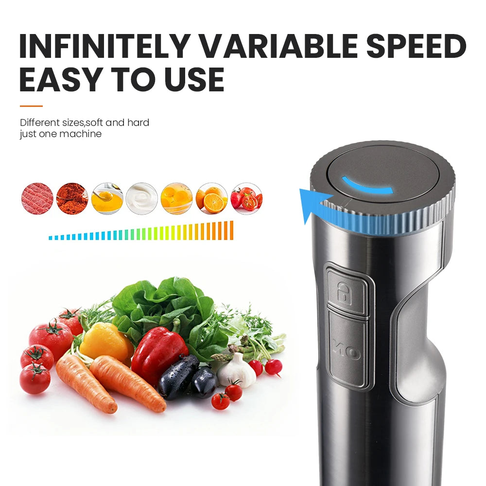 MIUI 1000W Hand Blender 4-in-1 Stainless Steel Mixer