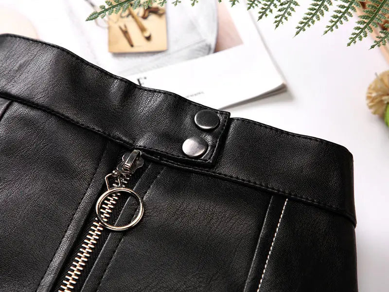 2025 new spring autumn Girls Kids leather PU zipper skirt comfortable cute baby Clothes Children Clothing