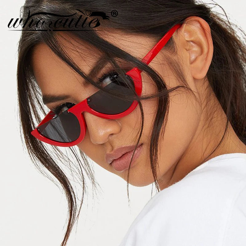 2025 Half Moon Slim Sunnies Sunglasses Women Brand Designer Retro Vintage Pink Lens Cat Eye Frame Sun Glasses Girls Shades 463B