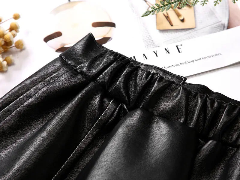 2025 new spring autumn Girls Kids leather PU zipper skirt comfortable cute baby Clothes Children Clothing