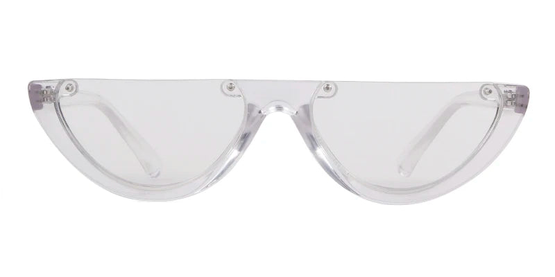 2025 Half Moon Slim Sunnies Sunglasses Women Brand Designer Retro Vintage Pink Lens Cat Eye Frame Sun Glasses Girls Shades 463B