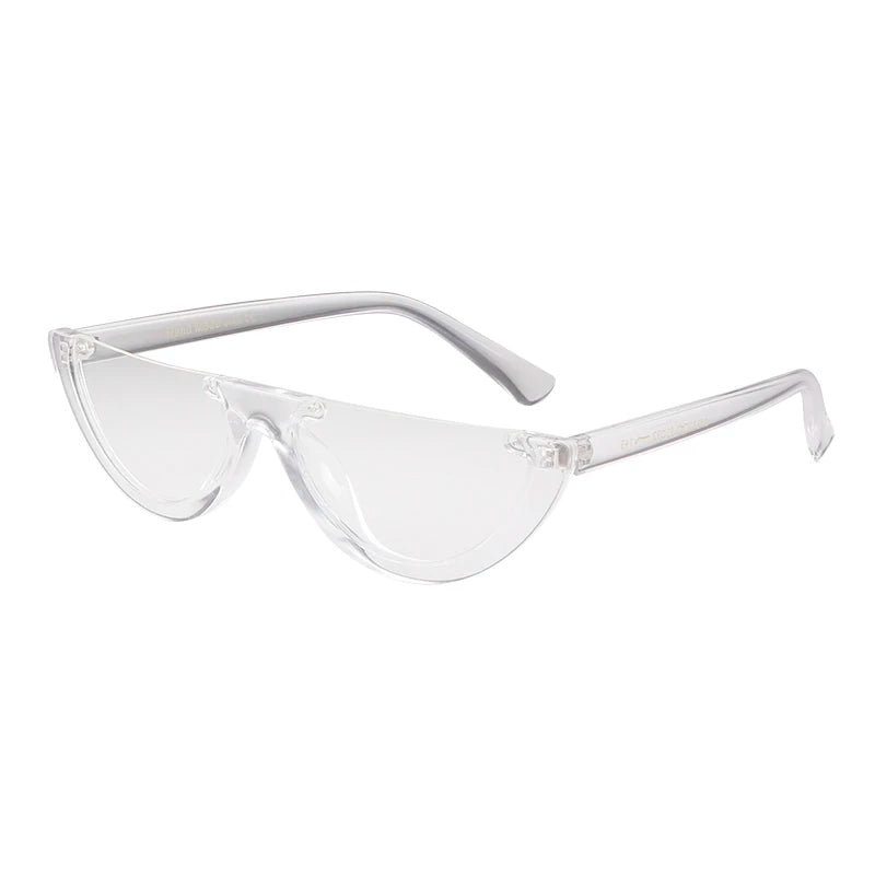2025 Half Moon Slim Sunnies Sunglasses Women Brand Designer Retro Vintage Pink Lens Cat Eye Frame Sun Glasses Girls Shades 463B