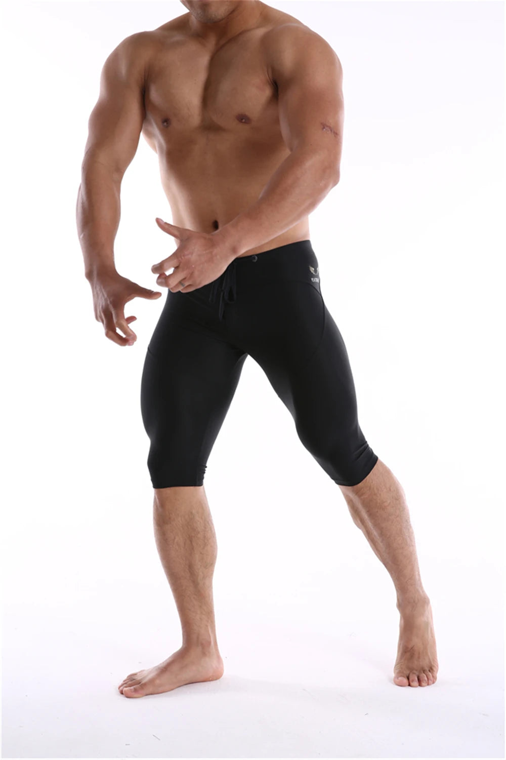 GANYANR Running Tights Men Compression Leggings Gym Sportswear Sexy Basketball Yoga Skins Sport Shorts Training Jogging Athletic