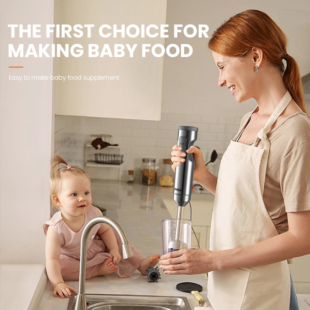 MIUI 1000W Hand Blender 4-in-1 Stainless Steel Mixer