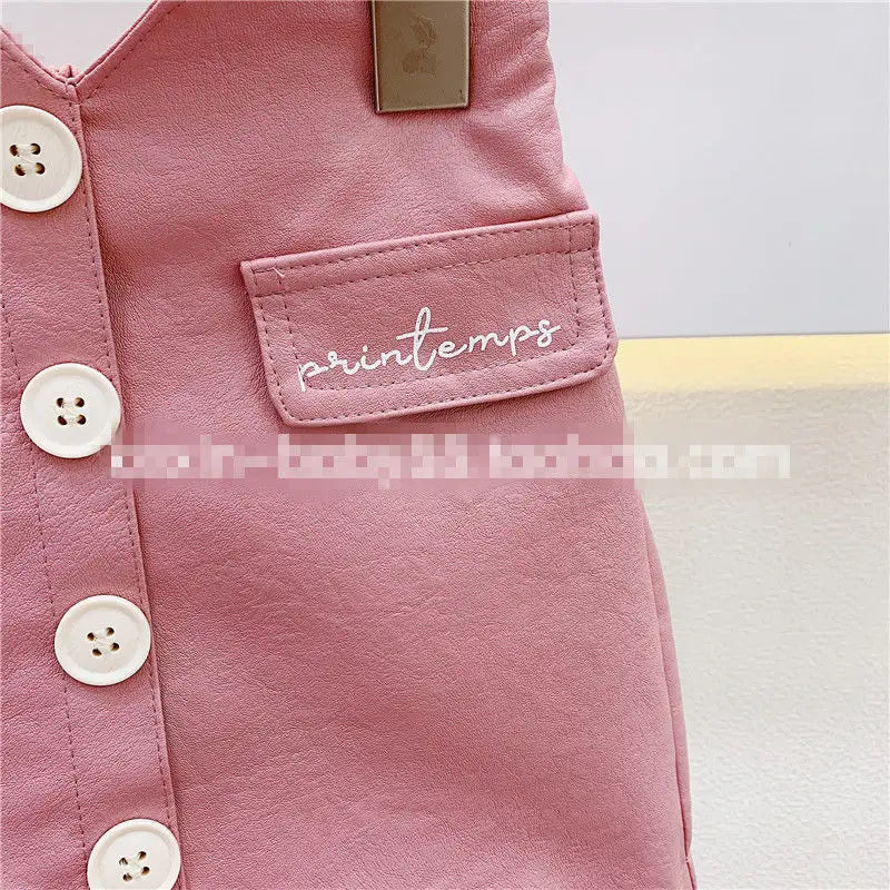2025 new spring autumn Girls Kids leather PU zipper skirt comfortable cute baby Clothes Children Clothing
