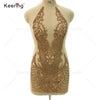 Keering Fashion Designer Silver Crystal 2023 Girls Clothing Sets Custom Glass Rhinestone Black Gold Applique for Dresses