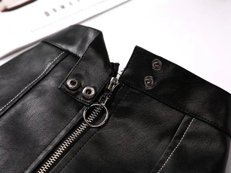 2025 new spring autumn Girls Kids leather PU zipper skirt comfortable cute baby Clothes Children Clothing