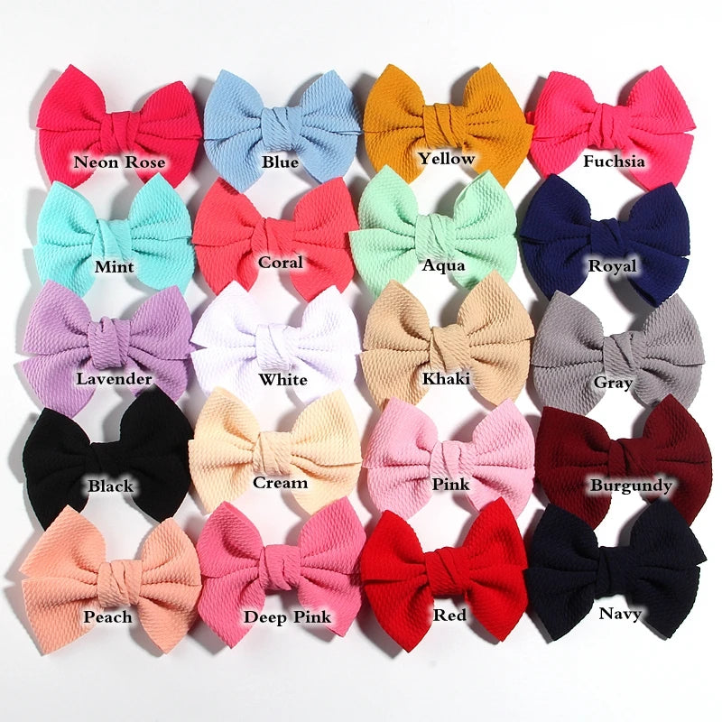 11CM 4.3" Big Hot Sell Seersucker Waffle Hair Bows For Hair Accessories Bow Knot Boutique For Kids Girls Head Wear