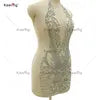 Keering Fashion Designer Silver Crystal 2023 Girls Clothing Sets Custom Glass Rhinestone Black Gold Applique for Dresses