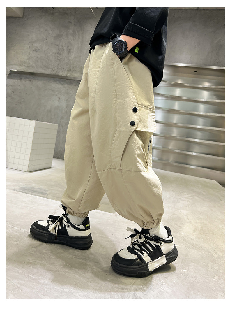 Spring and Autumn Youth Summer Boys Loose Pants