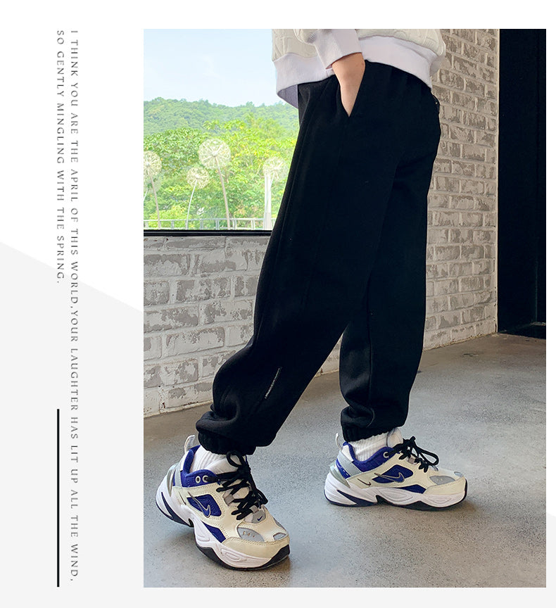 Sweatpants Spring and Autumn Casual Fleece-lined Youth Boy Pants