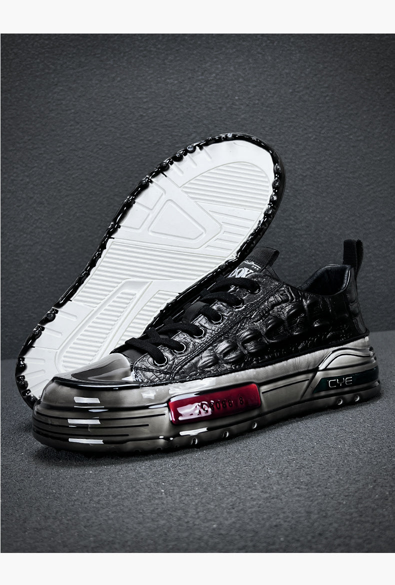 European Station Autumn and Winter Epoxy Crocodile Pattern Casual Board Shoes