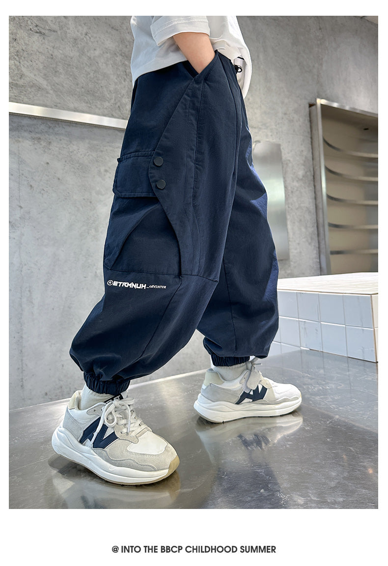 Spring and Autumn Youth Summer Boys Loose Pants