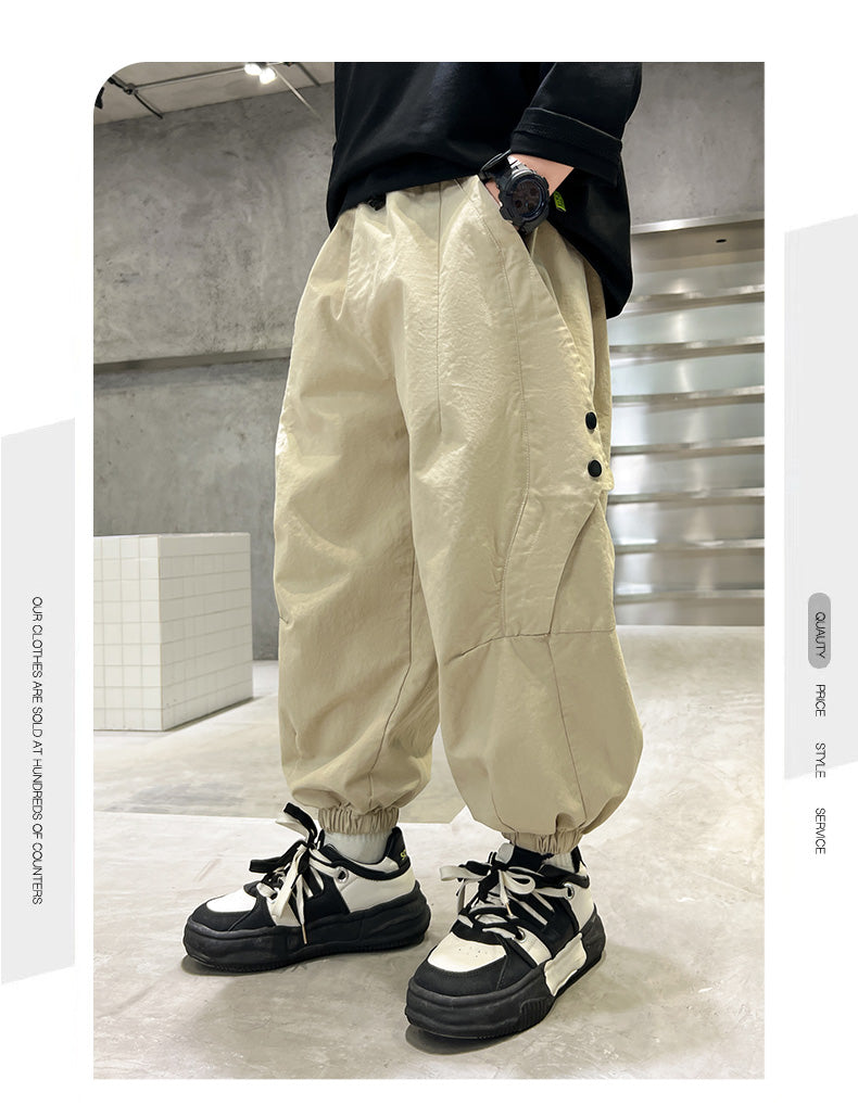 Spring and Autumn Youth Summer Boys Loose Pants