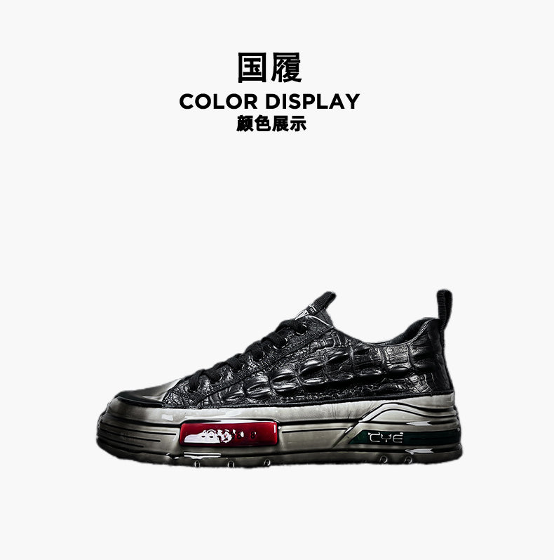 European Station Autumn and Winter Epoxy Crocodile Pattern Casual Board Shoes