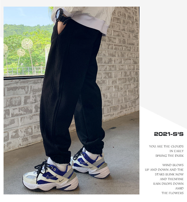 Sweatpants Spring and Autumn Casual Fleece-lined Youth Boy Pants