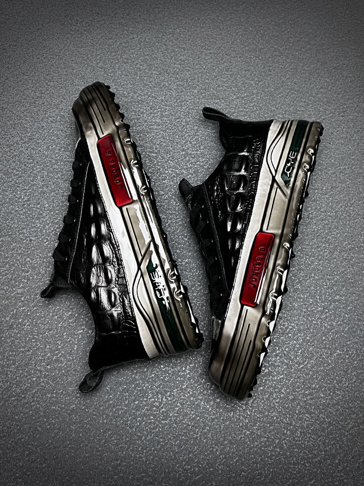 European Station Autumn and Winter Epoxy Crocodile Pattern Casual Board Shoes