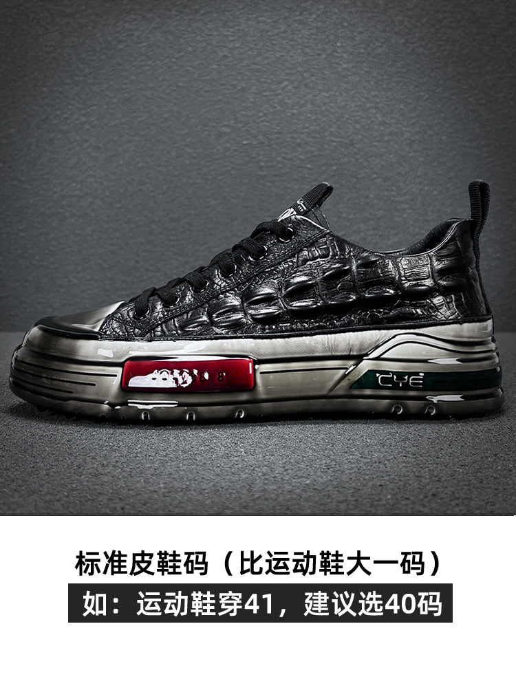 European Station Autumn and Winter Epoxy Crocodile Pattern Casual Board Shoes