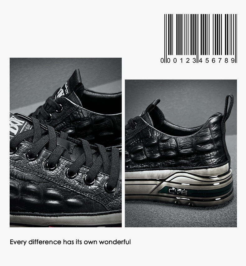 European Station Autumn and Winter Epoxy Crocodile Pattern Casual Board Shoes