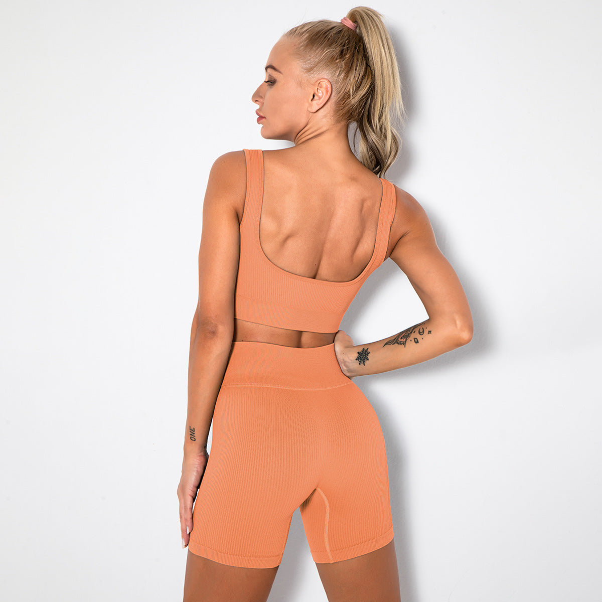 WAREBALL 2PCS Women Yoga Set Gym Set Sexy Bra Seamless Sports Shorts Workout Running Clothing Gym Wear Athletic Sport Suit