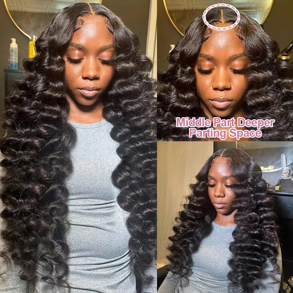 42 40 Inches Curly Wigs 100% Human Hair 13x6 Hd Lace Frontal Wig Brazilian Loose Deep Wave 4x4 Lace Closure Wigs Pre Plucked