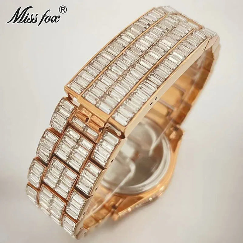 Top Luxury Iced Rainbow Watch Jewelry