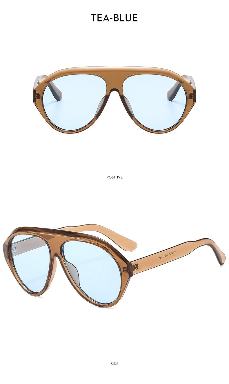 2025 New Fashion Oval Luxury Brand Sunglasses For Women Men Retro Oversized Frame Sun Glasses Trending Shades UV400 Eyeglasses