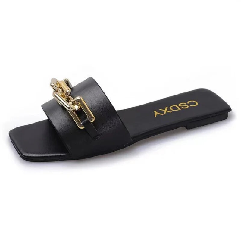 High Quality Purse And Chain Flat Sandals Sets