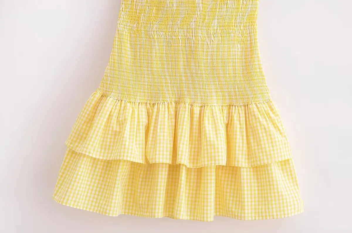 French gentle suspender dress female summer elastic waist backless fashion pure desire short suspender dress