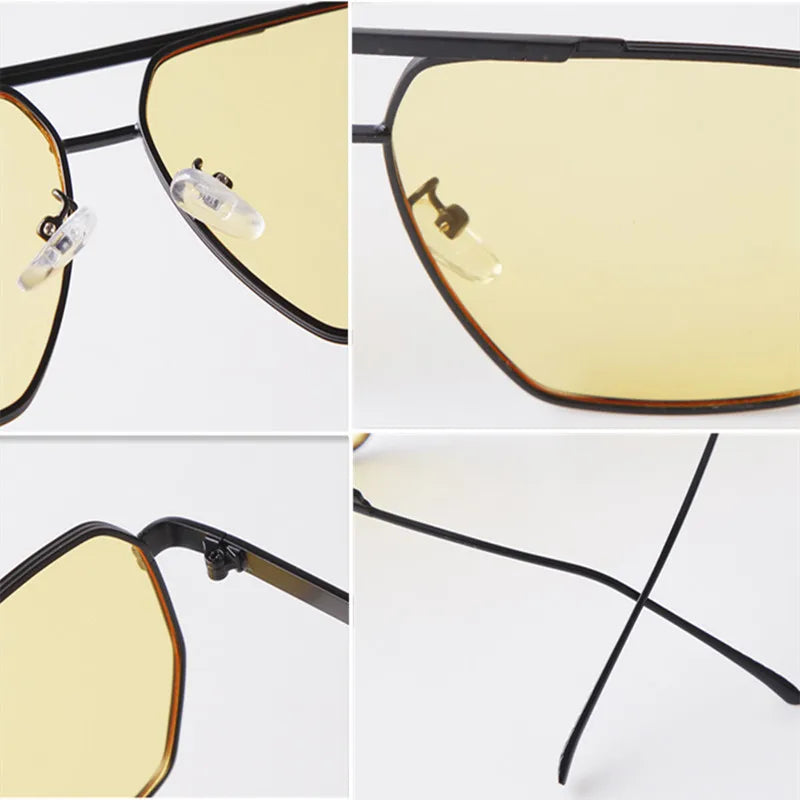 2025 New Fashion Men's Sunglasses Brand Design Square Alloy Frame Trend Retro Outdoor Driving Mirror UV400 Sunshade Sunglasses