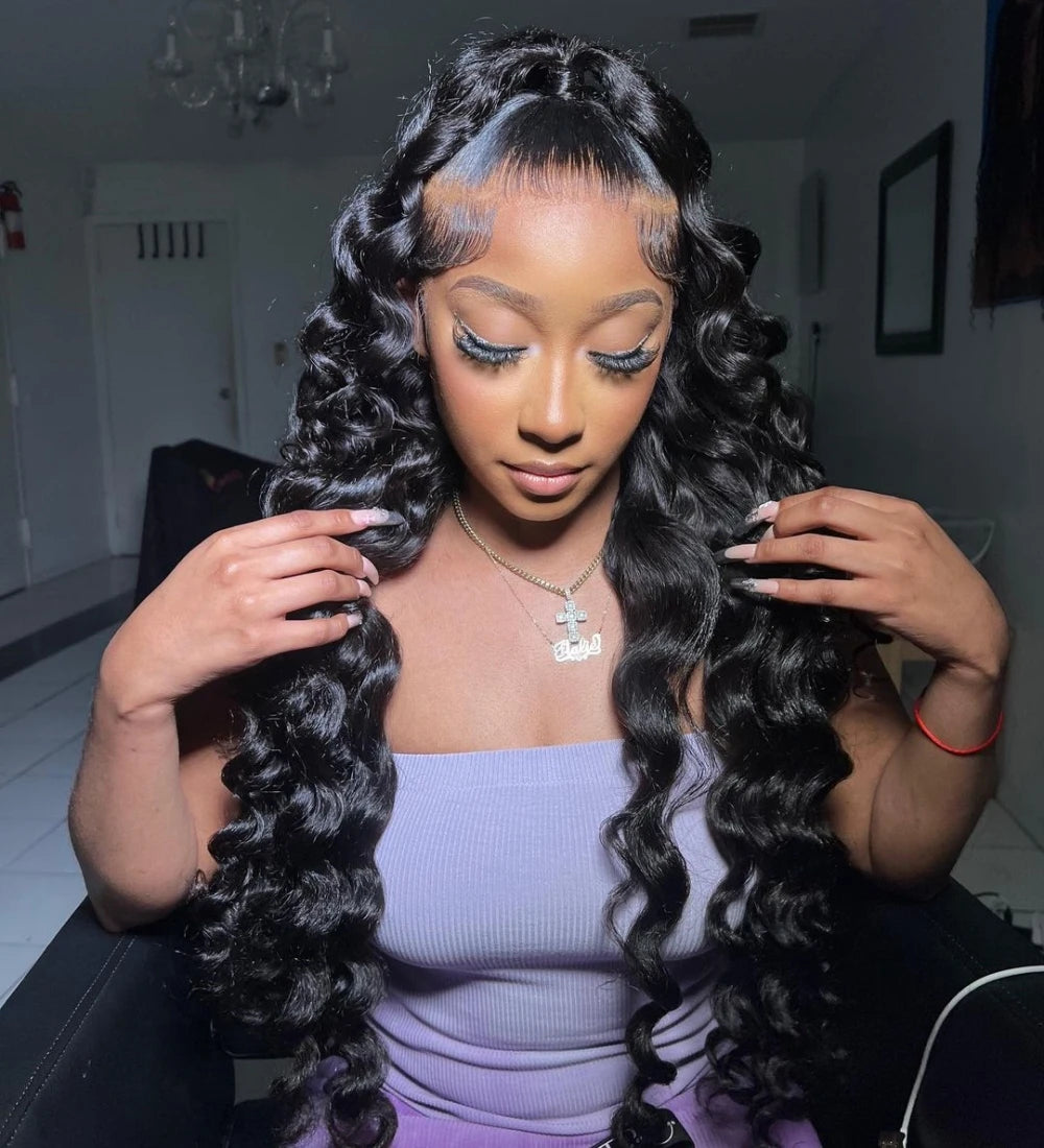 42 40 Inches Curly Wigs 100% Human Hair 13x6 Hd Lace Frontal Wig Brazilian Loose Deep Wave 4x4 Lace Closure Wigs Pre Plucked