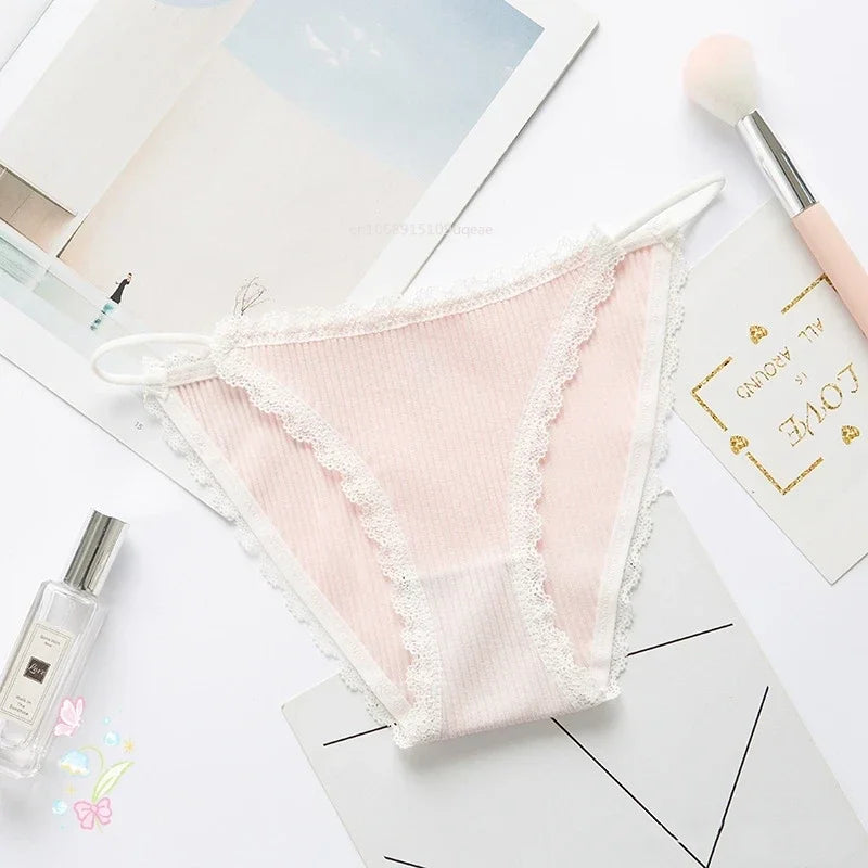 2025 Sexy Thong Sports Comfortable Briefs String Female Lingerie Simple Cotton Sexy Women Underwear Cute Lace Seamless Panties